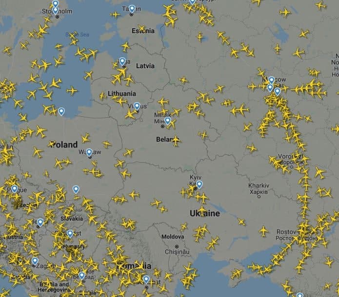 Россия не выдает разрешения на полёт рейсам, которые летают в обход воздушного пространства Беларуси