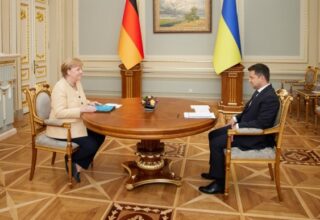 В Мариинском дворце состоялась встреча президента Украины Владимира Зеленского и Федерального канцлера Германии Ангелы Меркель