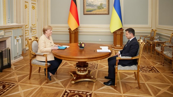 В Мариинском дворце состоялась встреча президента Украины Владимира Зеленского и Федерального канцлера Германии Ангелы Меркель