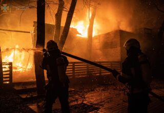 На Трухановом острове в Киеве произошёл масштабный пожар